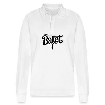 Ballett - Cool Dance Logo - Stanley/Stella Organic Unisex Long-Sleeved Polo Shirt Prepster - white - Front - Anna (173cm) & Nico (186cm)