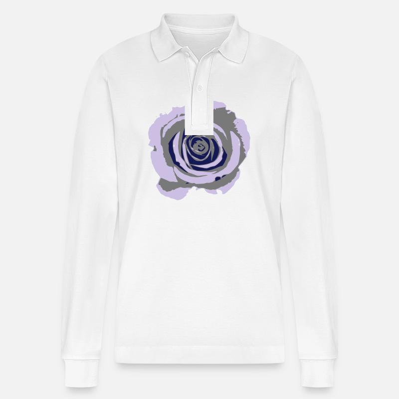 rose - Stanley/Stella Unisex Bio-Langarm-Poloshirt Prepster - Weiß