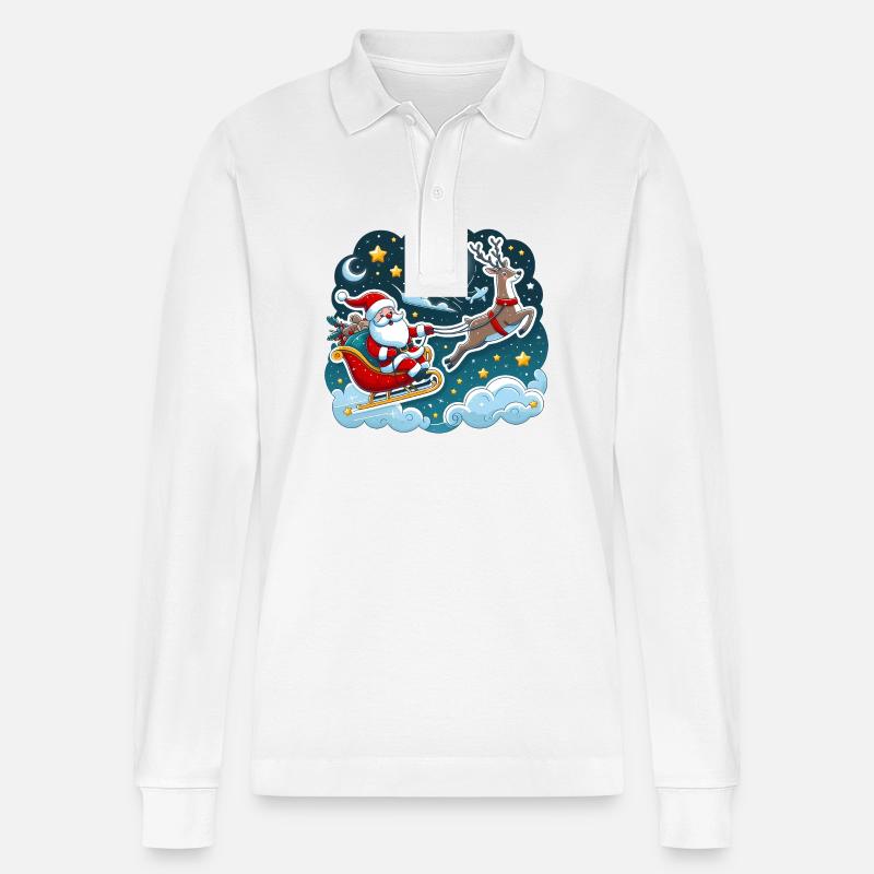 Weihnachten - Stanley/Stella Unisex Bio-Langarm-Poloshirt Prepster - Weiß