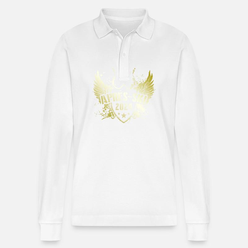 Apres Ski 2024 Spruch - Stanley/Stella Unisex Bio-Langarm-Poloshirt Prepster - Weiß