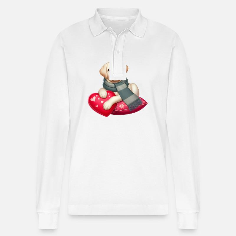 Labrador Retriever Das Modell - Stanley/Stella Unisex Bio-Langarm-Poloshirt Prepster - Weiß