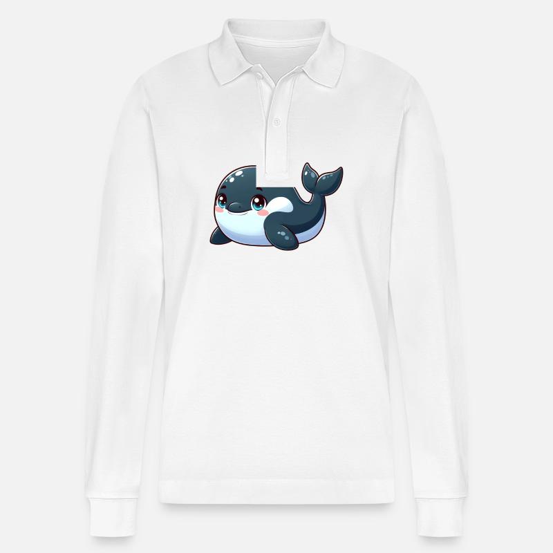 Schwertwal - Stanley/Stella Unisex Bio-Langarm-Poloshirt Prepster - Weiß