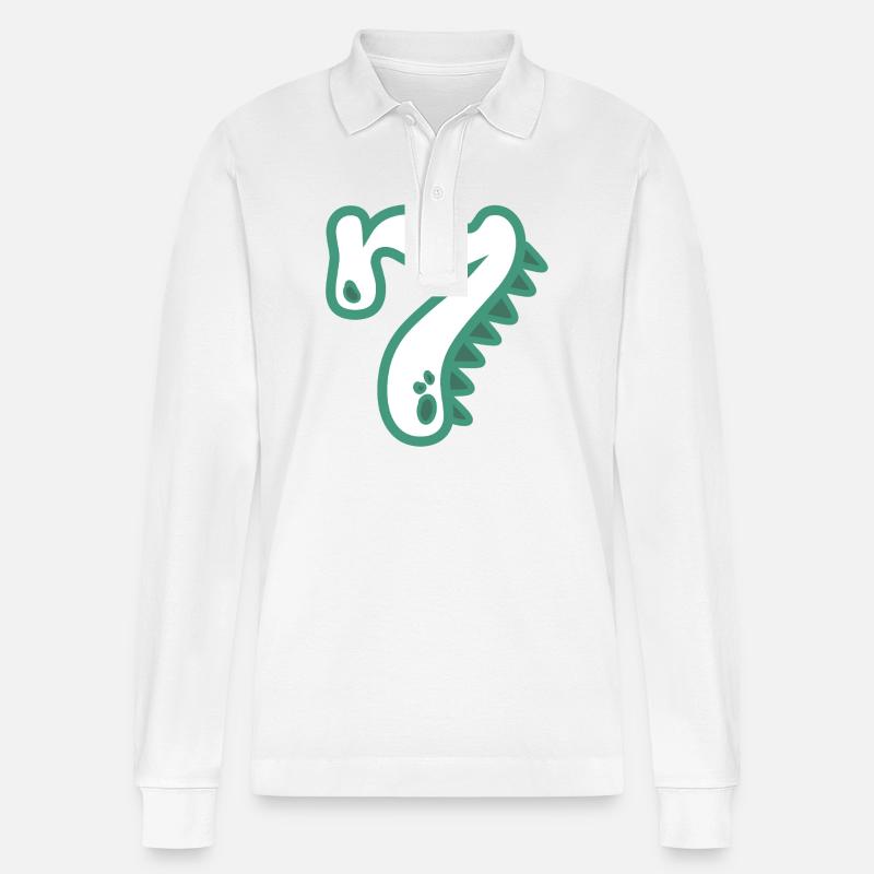 Zahl 7 - Stanley/Stella Unisex Bio-Langarm-Poloshirt Prepster - Weiß