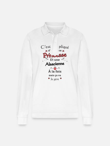 Princesse Alsacienne - Polo à manches longues bio PREPSTER Stanley/Stella Unisexe - blanc
