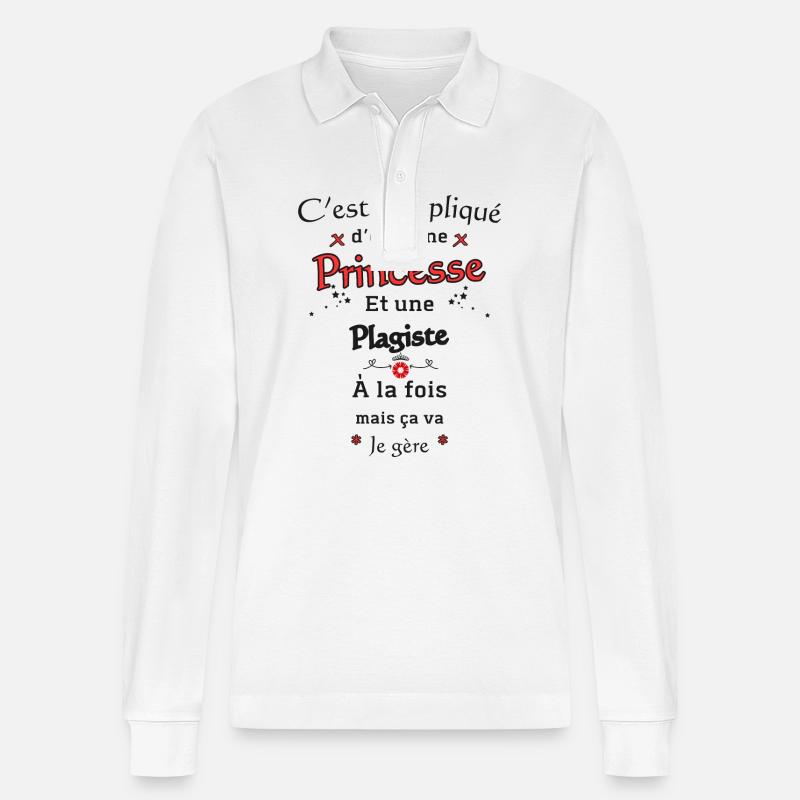 Prinzessin Strandbesucher - Stanley/Stella Unisex Bio-Langarm-Poloshirt Prepster - Weiß