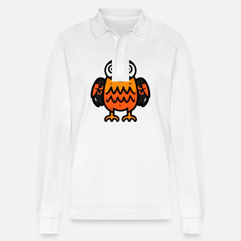 Adler Halloween Comic - Stanley/Stella Unisex Bio-Langarm-Poloshirt Prepster - Weiß
