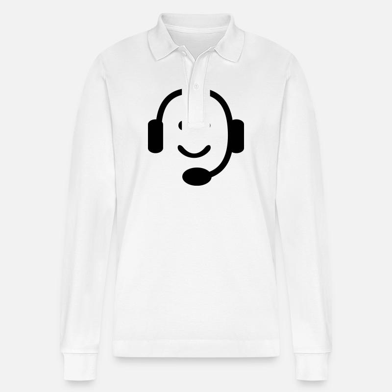 Nerd - Stanley/Stella Unisex Bio-Langarm-Poloshirt Prepster - Weiß