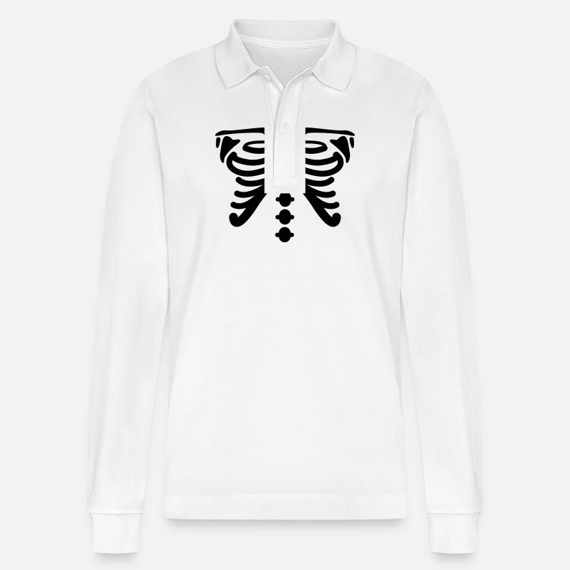squelette - Polo à manches longues bio PREPSTER Stanley/Stella Unisexe - blanc