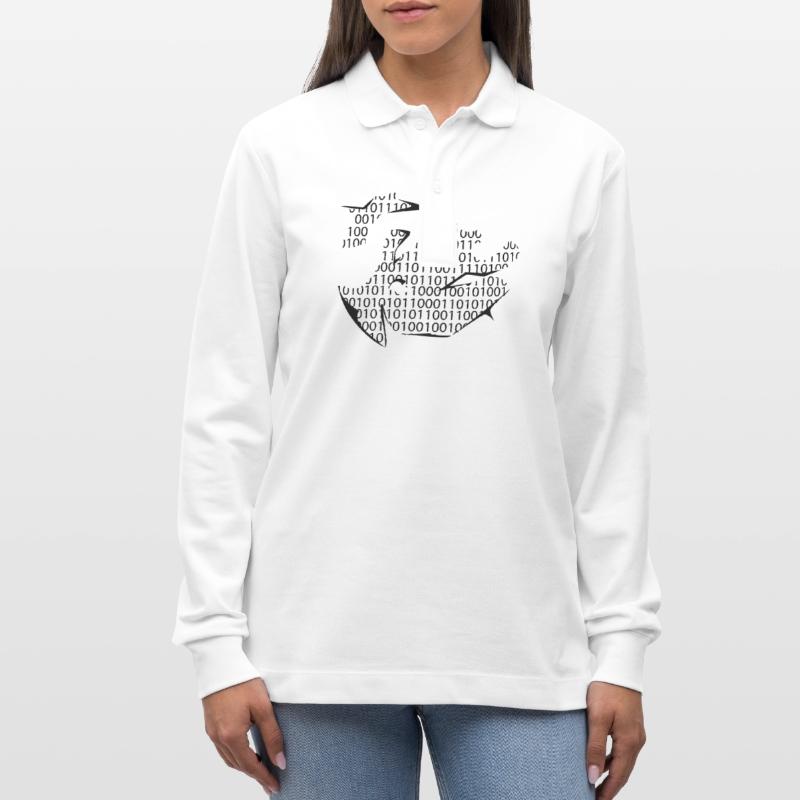 binary code Stanley/Stella Organic Unisex Long-Sleeved Polo Shirt Prepster