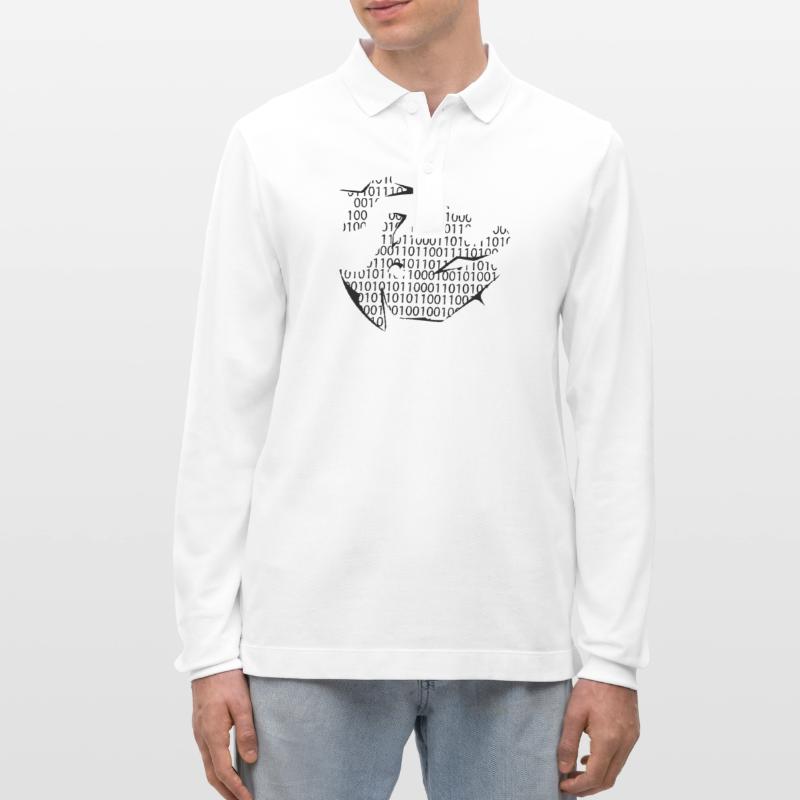 binary code Stanley/Stella Organic Unisex Long-Sleeved Polo Shirt Prepster