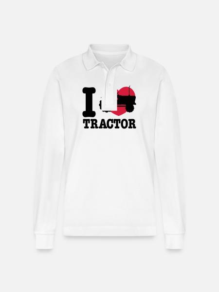 tractor - Stanley/Stella Unisex Bio-Langarm-Poloshirt Prepster - Weiß