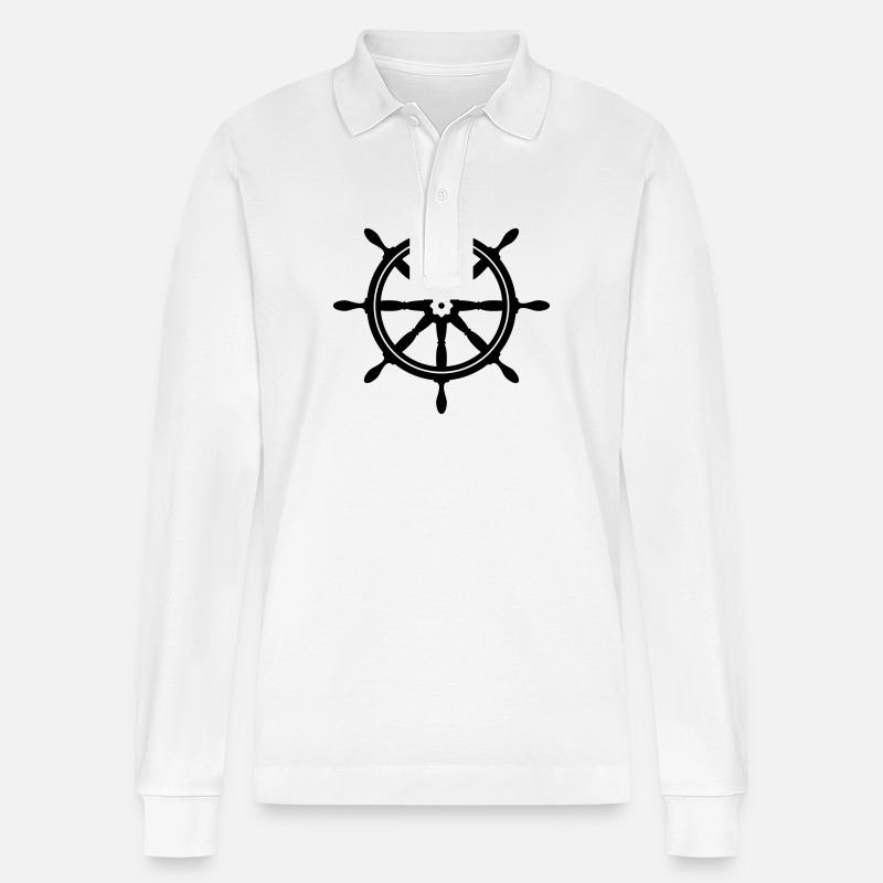 Boot Rad - Stanley/Stella Unisex Bio-Langarm-Poloshirt Prepster - Weiß