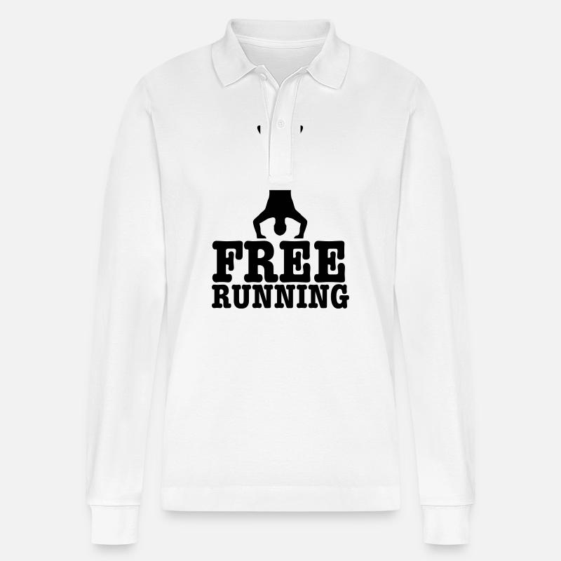 free running - Stanley/Stella Unisex Bio-Langarm-Poloshirt Prepster - Weiß