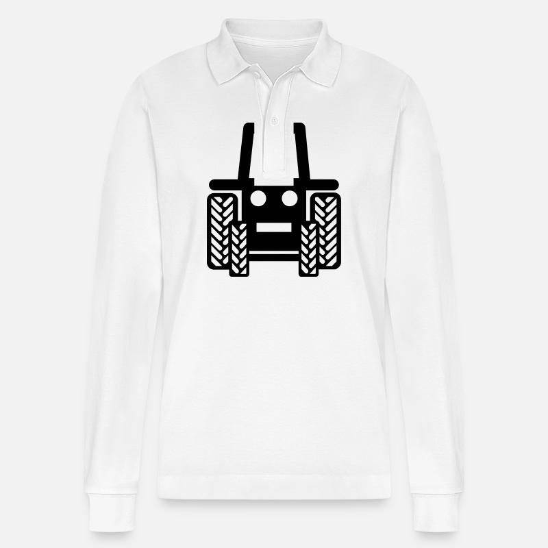 Traktor - Stanley/Stella Unisex Bio-Langarm-Poloshirt Prepster - Weiß