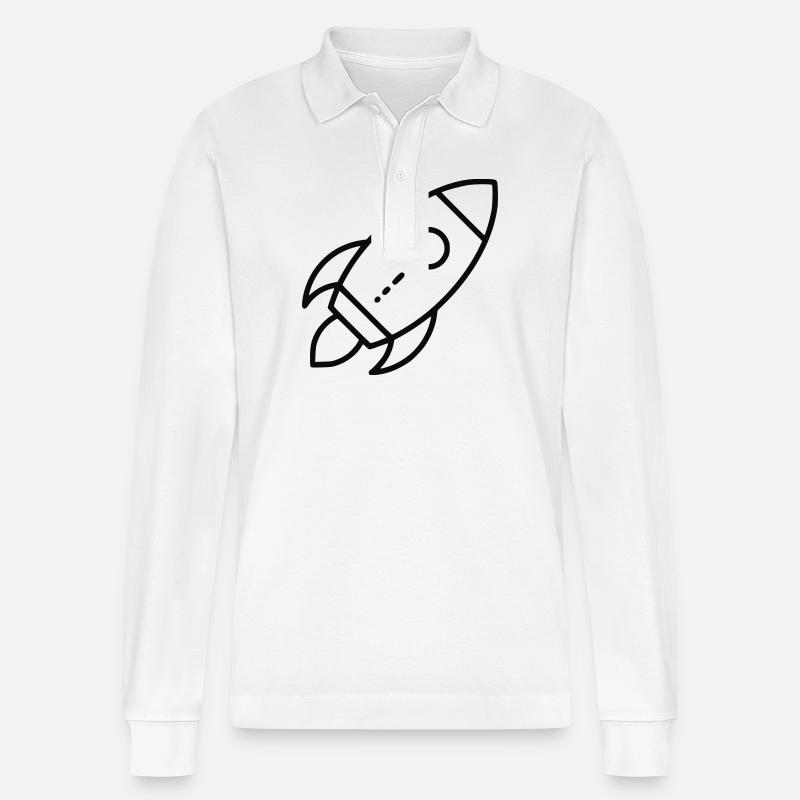 Rakete - Stanley/Stella Unisex Bio-Langarm-Poloshirt Prepster - Weiß