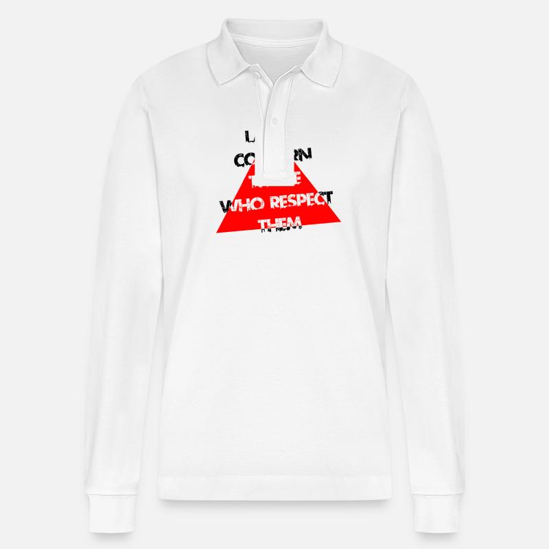 Red-Triangle-Nottypografie - Stanley/Stella Unisex Bio-Langarm-Poloshirt Prepster - Weiß