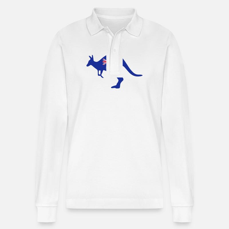 Australien - Stanley/Stella Unisex Bio-Langarm-Poloshirt Prepster - Weiß