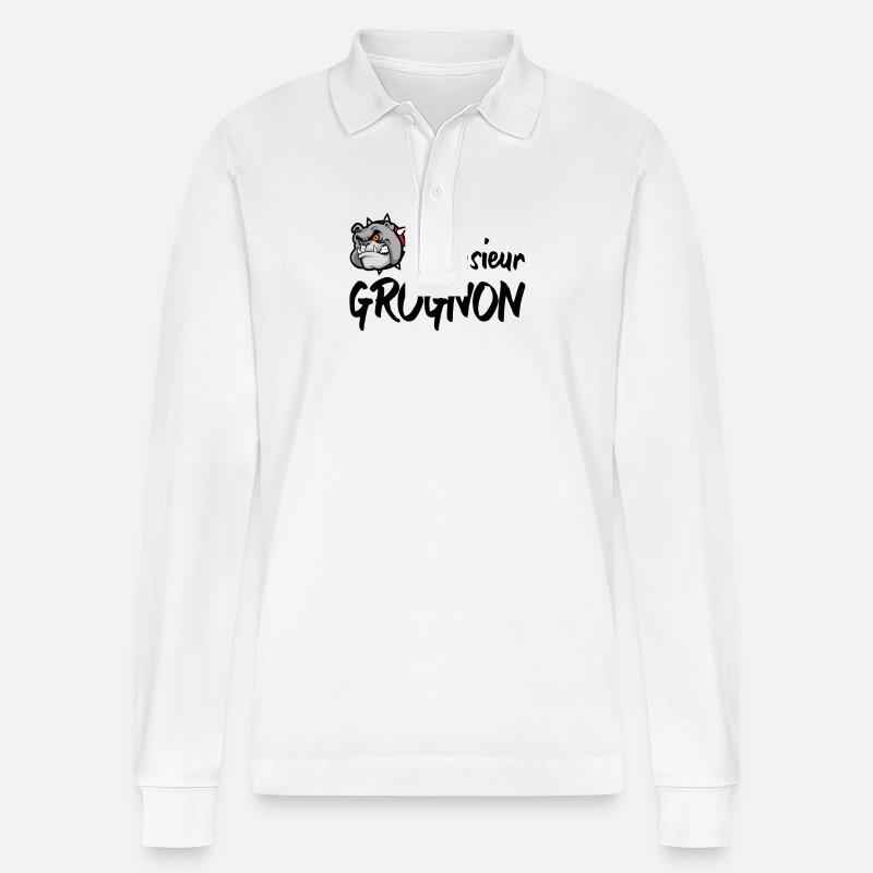 Mr. GROGNON - Stanley/Stella Organic Unisex Long-Sleeved Polo Shirt Prepster - white