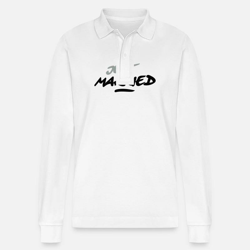 just married 2C - Stanley/Stella Unisex Bio-Langarm-Poloshirt Prepster - Weiß