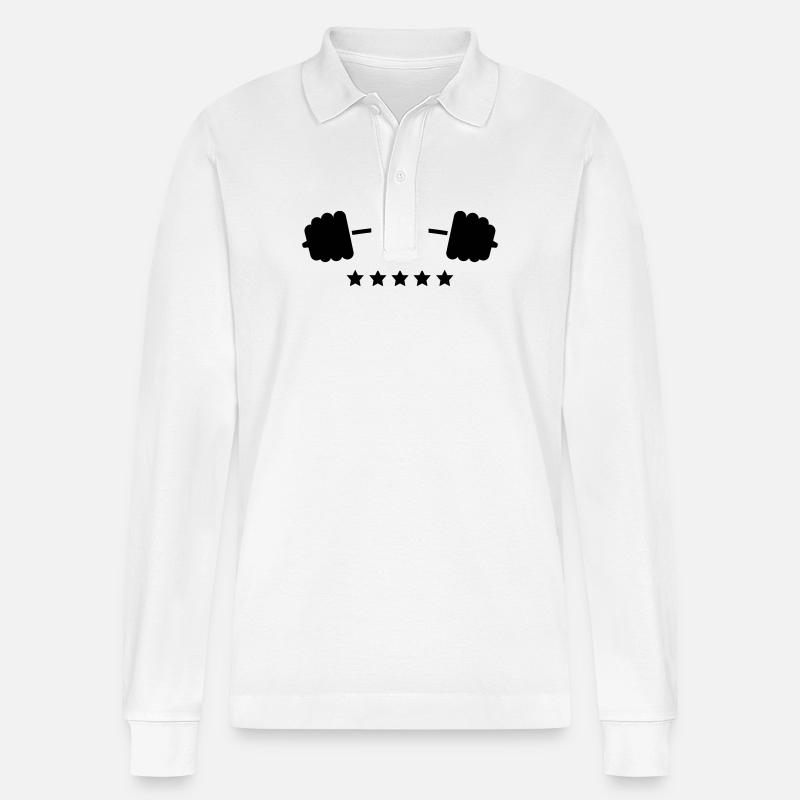 Gewichte - Stanley/Stella Unisex Bio-Langarm-Poloshirt Prepster - Weiß