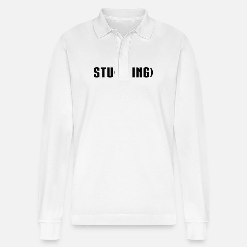 Das Studium von Sterben - Stanley/Stella Unisex Bio-Langarm-Poloshirt Prepster - Weiß