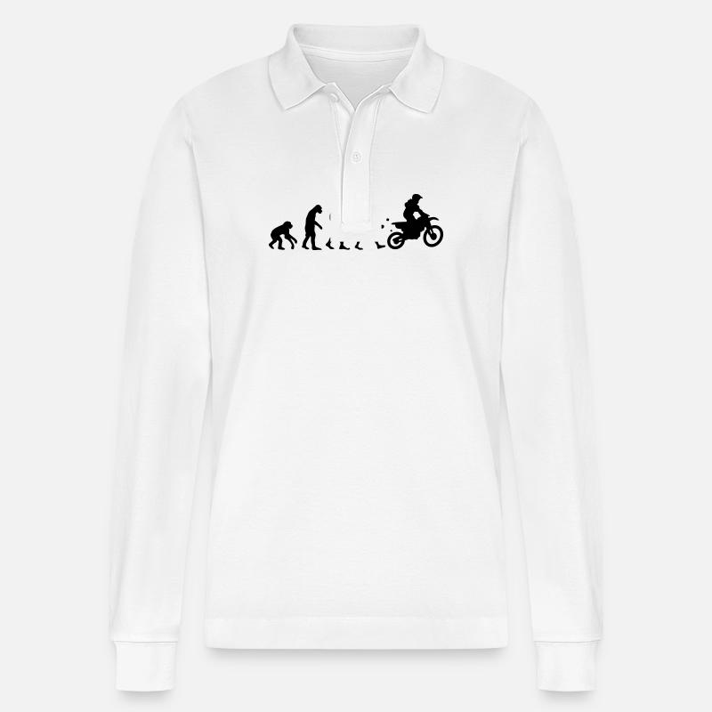 evolution motocross - Stanley/Stella Unisex Bio-Langarm-Poloshirt Prepster - Weiß