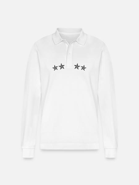 tattoo stars - Stanley/Stella Organic Unisex Long-Sleeved Polo Shirt Prepster - white