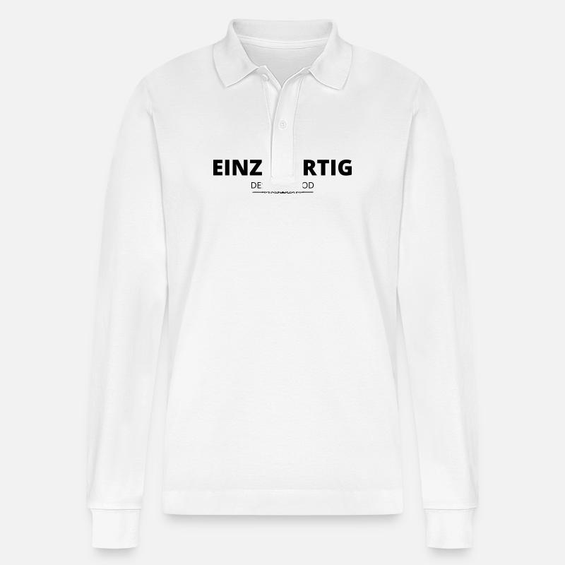 Einzigartig - Stanley/Stella Unisex Bio-Langarm-Poloshirt Prepster - Weiß