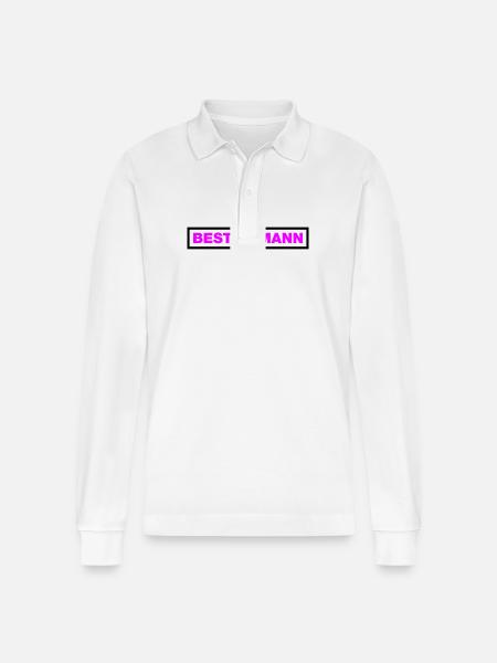 Bester Mann - Stanley/Stella Unisex Bio-Langarm-Poloshirt Prepster - Weiß