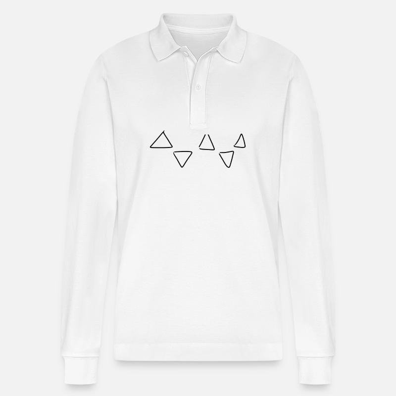 Triangular pattern - Stanley/Stella Organic Unisex Long-Sleeved Polo Shirt Prepster - white