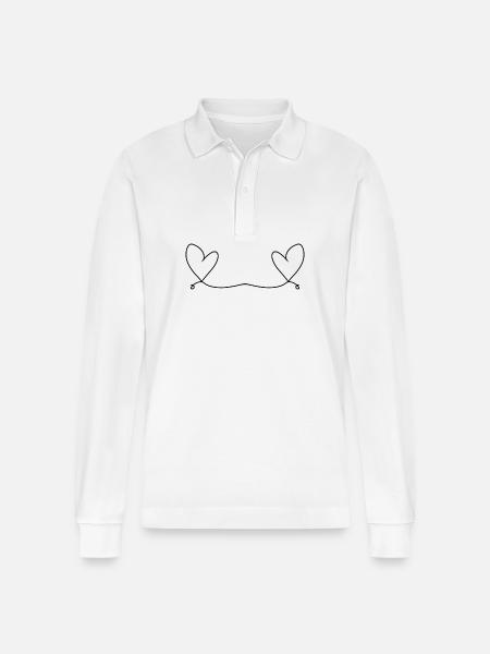 Zwei herzen liebe herz - Stanley/Stella Unisex Bio-Langarm-Poloshirt Prepster - Weiß