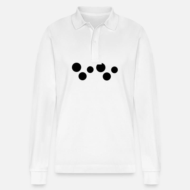 sechs kreise kreis form - Stanley/Stella Unisex Bio-Langarm-Poloshirt Prepster - Weiß