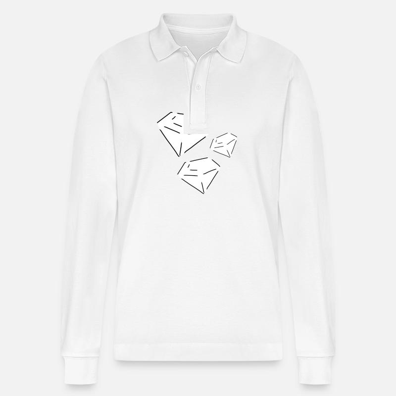 Diamonds Diamonds Shape Shape - Stanley/Stella Organic Unisex Long-Sleeved Polo Shirt Prepster - white