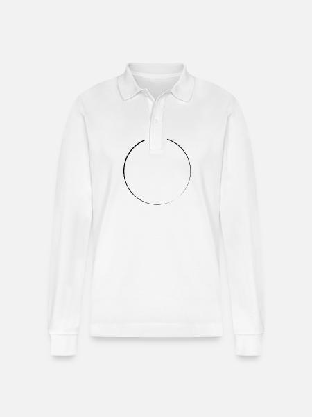 Circle shape icon - Stanley/Stella Organic Unisex Long-Sleeved Polo Shirt Prepster - white