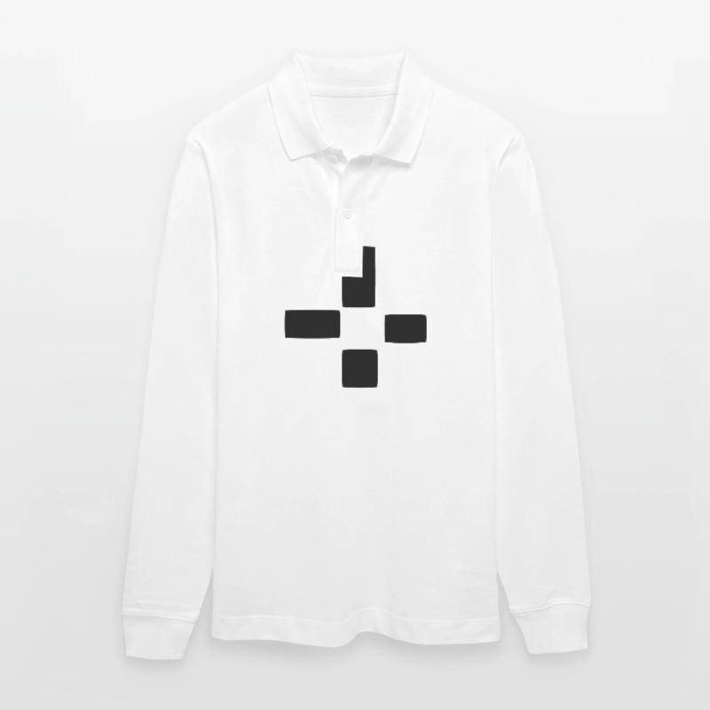 Square Pattern Four Shapes Shape Stanley/Stella Organic Unisex Long-Sleeved Polo Shirt Prepster