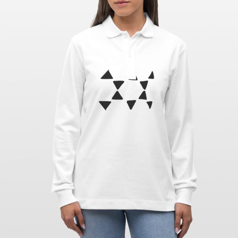 Triangular Pattern Triangular Shapes Stanley/Stella Organic Unisex Long-Sleeved Polo Shirt Prepster