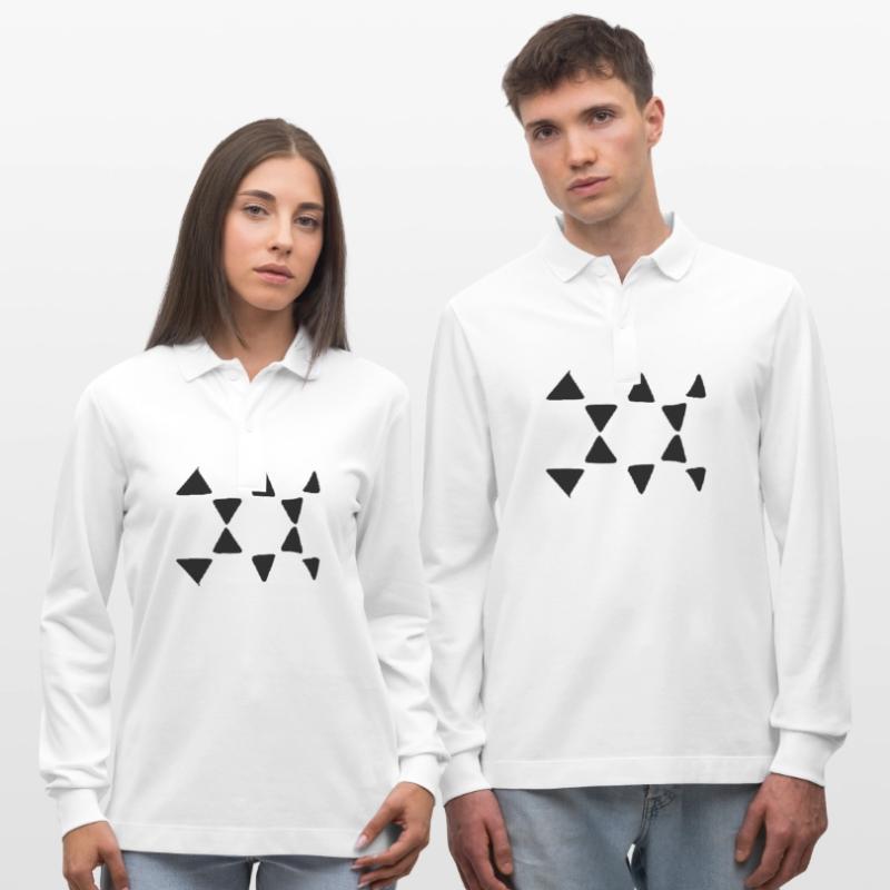 Triangular Pattern Triangular Shapes Stanley/Stella Organic Unisex Long-Sleeved Polo Shirt Prepster