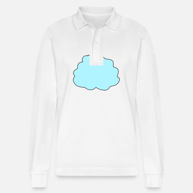 wolke blau symbol - Stanley/Stella Unisex Bio-Langarm-Poloshirt Prepster - Weiß