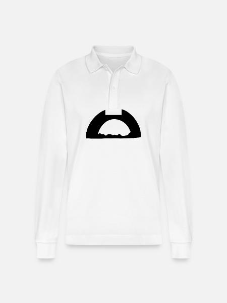 Arc Symbol Shape Grass Line - Stanley/Stella Organic Unisex Long-Sleeved Polo Shirt Prepster - white