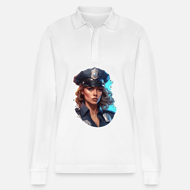 Polizei / Einsatz / Beruf / Job / Einsatzkräfte - Stanley/Stella Unisex Bio-Langarm-Poloshirt Prepster - Weiß