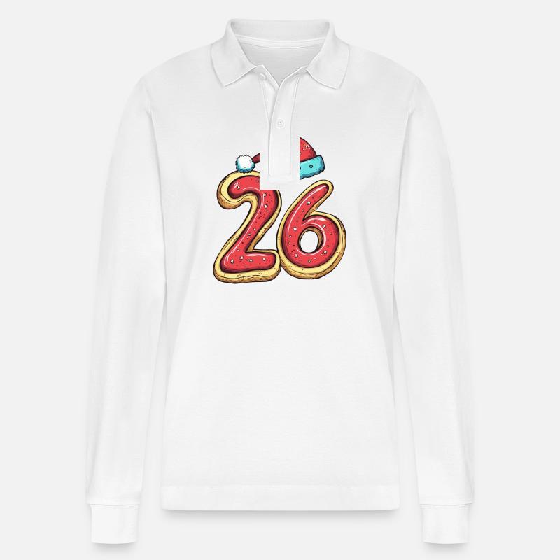 26 Numéro Noël - Polo à manches longues bio PREPSTER Stanley/Stella Unisexe - blanc