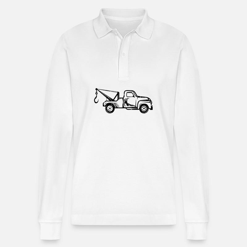 Abschlepper Abschleppwagen Abschleppdienst - Stanley/Stella Unisex Bio-Langarm-Poloshirt Prepster - Weiß