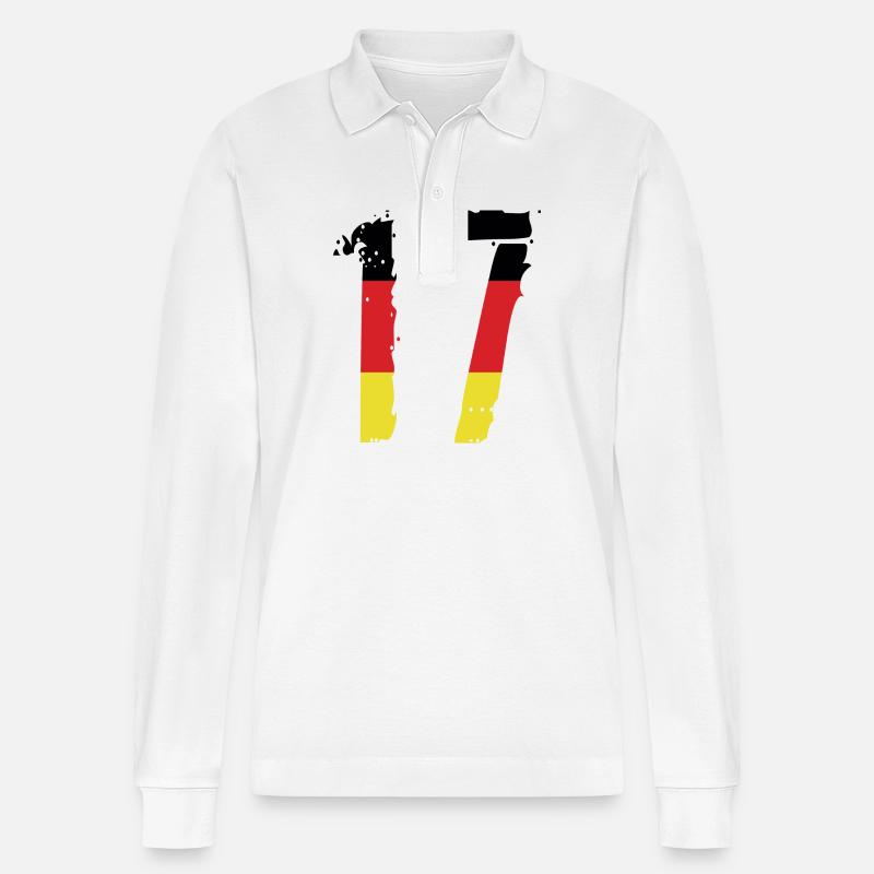 Maillot 17 numéros Allemagne - Polo à manches longues bio PREPSTER Stanley/Stella Unisexe - blanc