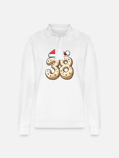 38 Number Christmas - Stanley/Stella Organic Unisex Long-Sleeved Polo Shirt Prepster - white