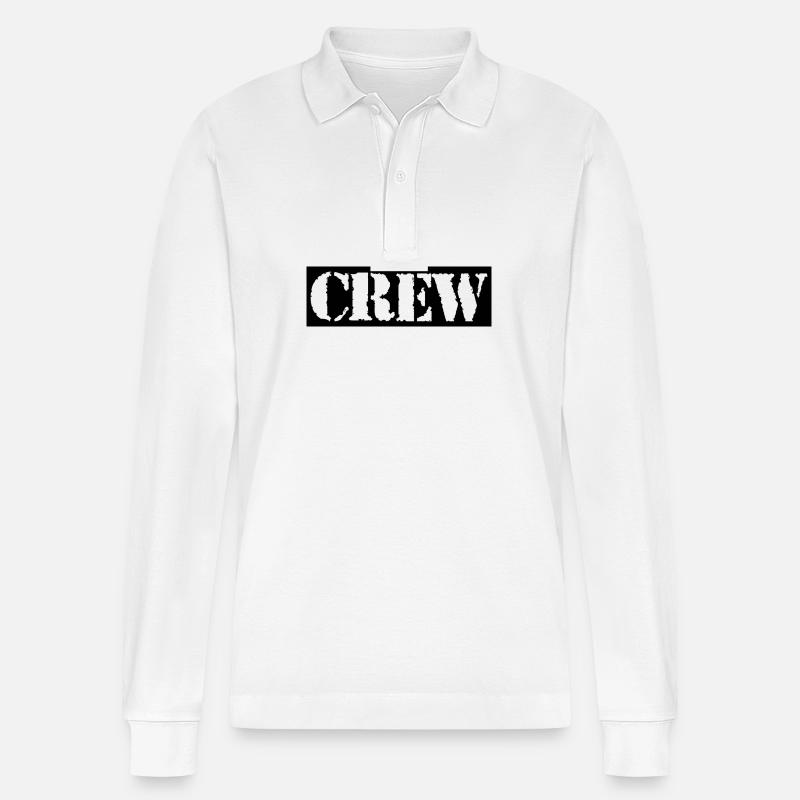 crew design. - Stanley/Stella Unisex Bio-Langarm-Poloshirt Prepster - Weiß