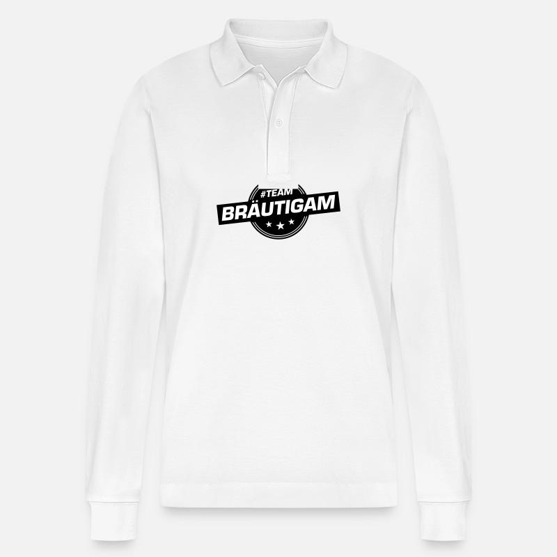 Team Bräutigam Hochzeitsfeier Hochzeit - Stanley/Stella Unisex Bio-Langarm-Poloshirt Prepster - Weiß