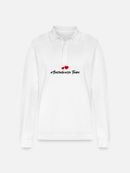Bachelorette Team Heart - Stanley/Stella Organic Unisex Long-Sleeved Polo Shirt Prepster - white