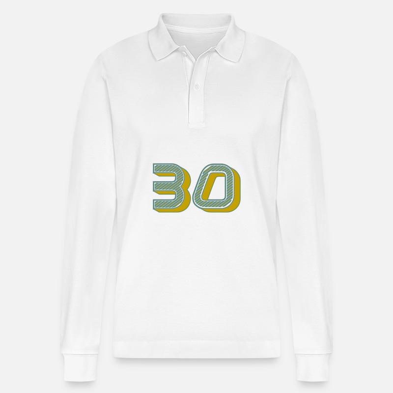 30 - Stanley/Stella Unisex Bio-Langarm-Poloshirt Prepster - Weiß