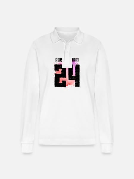 Amsterdam 24 Jersey 2024 Multicoloured - Stanley/Stella Organic Unisex Long-Sleeved Polo Shirt Prepster - white
