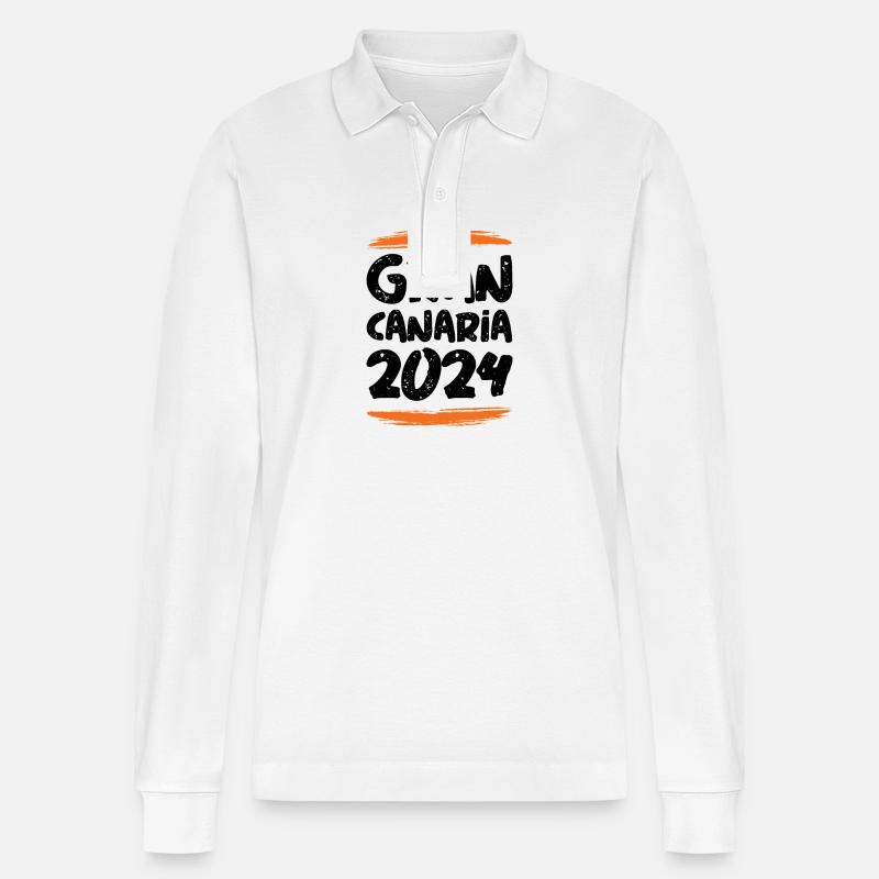 Gran Canaria 2024 - Stanley/Stella Unisex Bio-Langarm-Poloshirt Prepster - Weiß